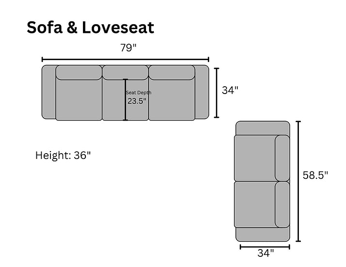 Silver Sofa and Love seat