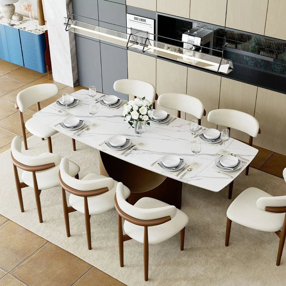 Aman 7 Dining Set (Glossy White)
