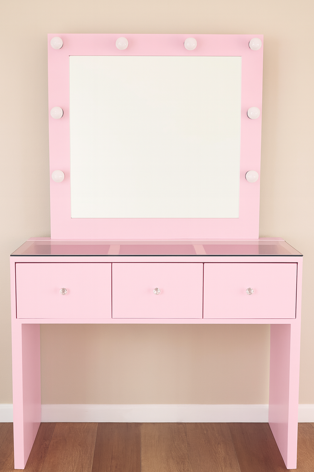 Pink Vanity 3 Drawers