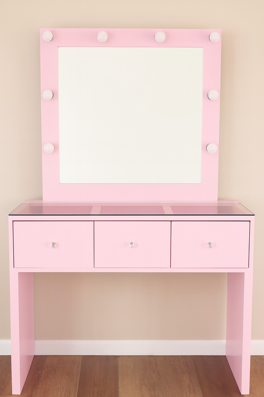 Pink Vanity 3 Drawers