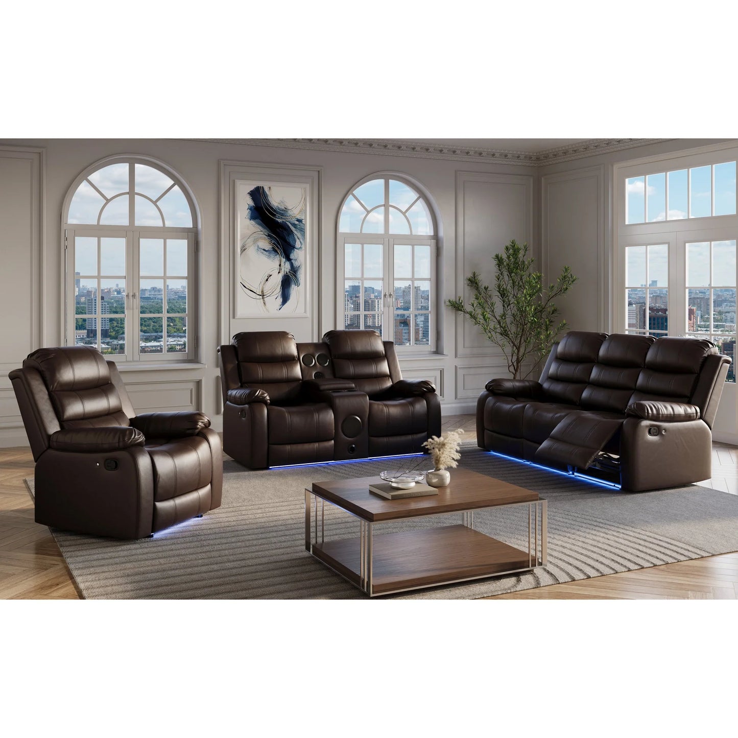 Marisol (brown) 3 Piece Reclining Sofa  Living Room