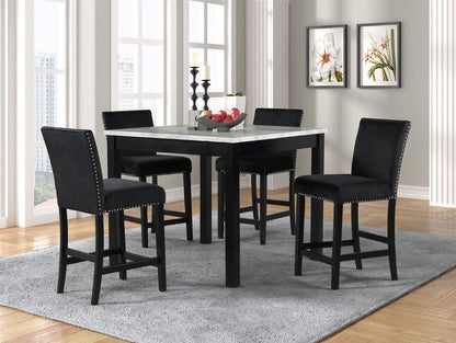 Dior Black Pub Table and 4 Chair Set