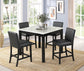 Dior Black Pub Table and 4 Chair Set