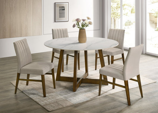 Enzo Dark Oak Dining Table and 4 Chair Set