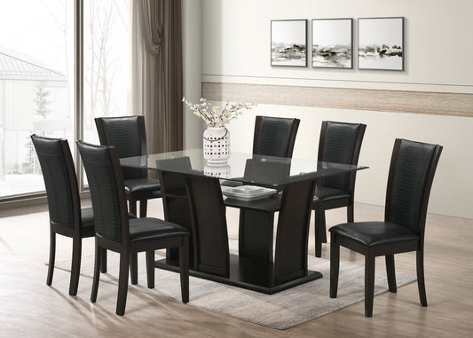 Florida - Black Dining Table + 6 Chair Set