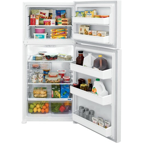 18.3 CF Top Mount Refrigerator Glass Shelves ADA OPT-ICEMAKER - White