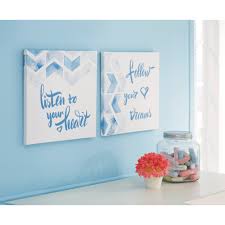 Ellis Teal/White Wall Art Set