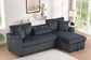 Aria Charcoal Sectional With Pull-Out Bed & Storage Chaise