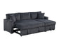 Aria Charcoal Sectional With Pull-Out Bed & Storage Chaise