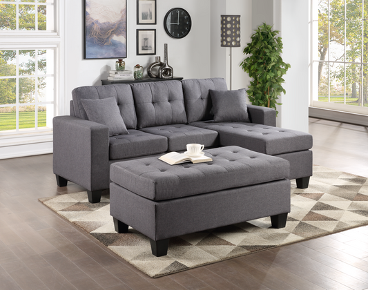 Naomi Reversible Sectional & Ottoman Set