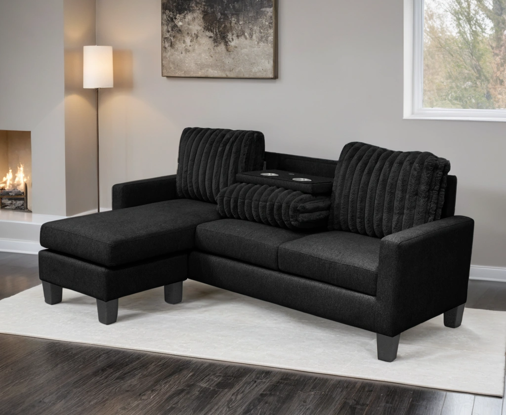 Neymar Black Reversible Sectional