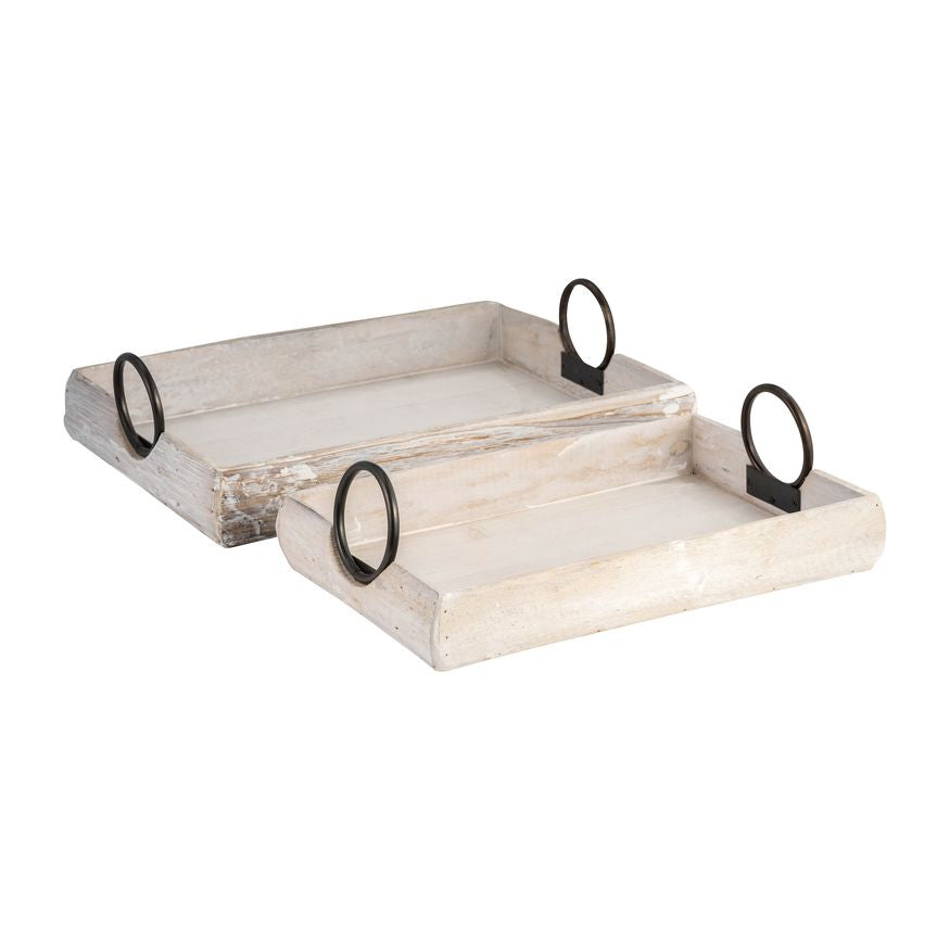 Wood Trays (Set Of 2) - White