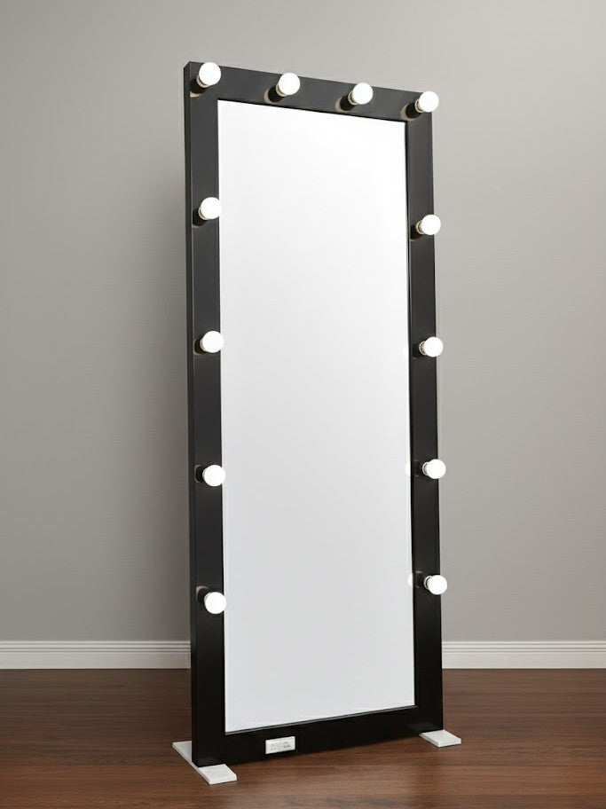 ✨ Full-Length Hollywood Mirror with LED Lights ✨ 100% Solid Wood